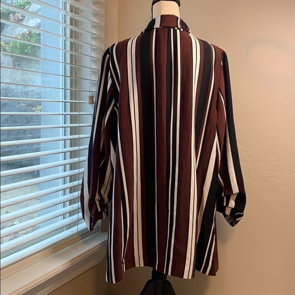 Alfani Striped Black White Burgundy Suit Jacket - Picture 2 of 3